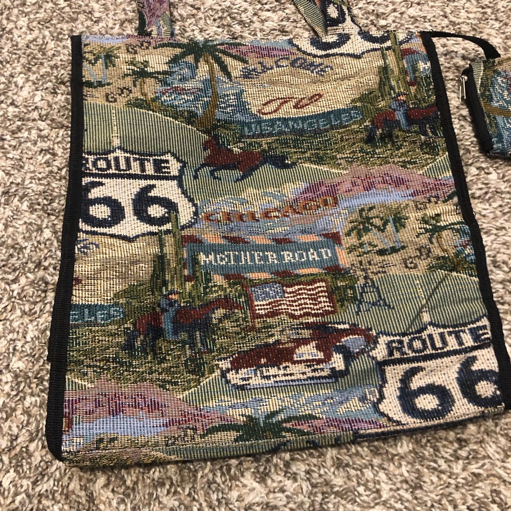 Route 66 Tapestry Travel Tote Bag - Picture 7 of 14